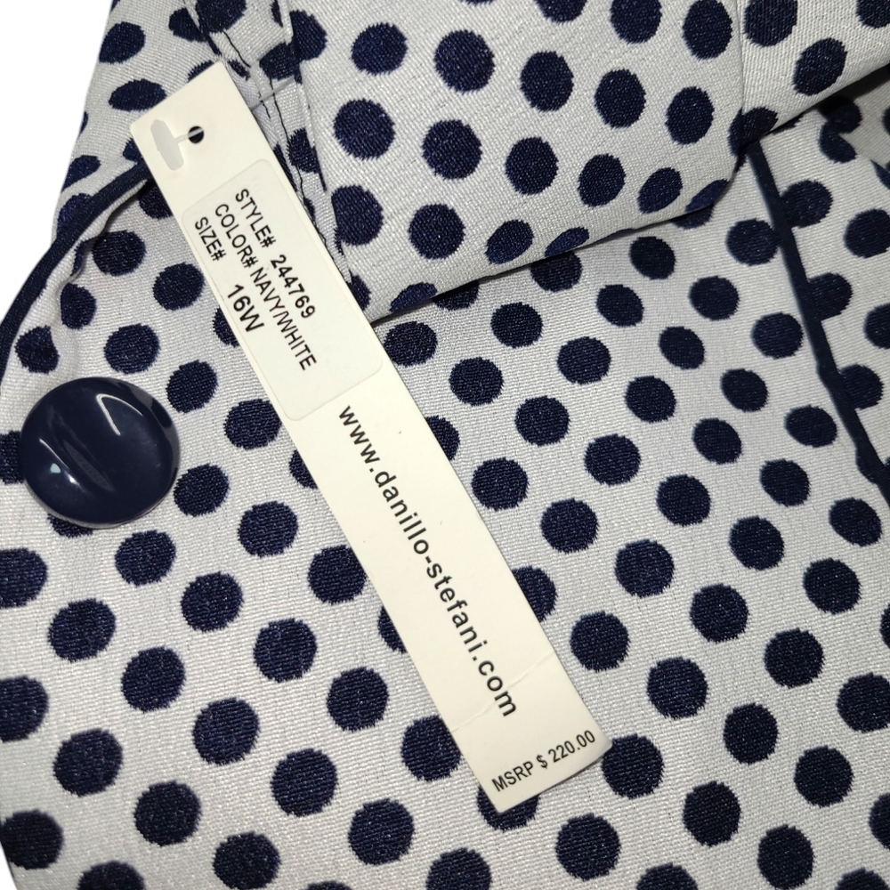 DANILLO BLAZER WOMENS SIZE 16W BLUE WHITE POLKA-DOT - Picture 11 of 11